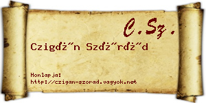 Czigán Szórád névjegykártya